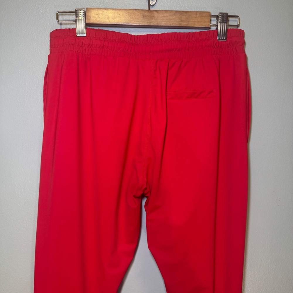 Zyia Active Red Unwind Joggers Size S Gold Ankle Zip Stretch Pants Zipper - Picture 3 of 8
